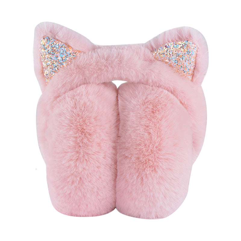 Cute Kawaii Sequin Cat Ears Earmuffs Gifts