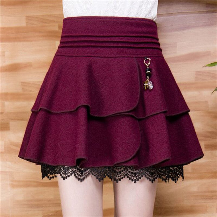 Winter Lace Woolen Tutu Skirt