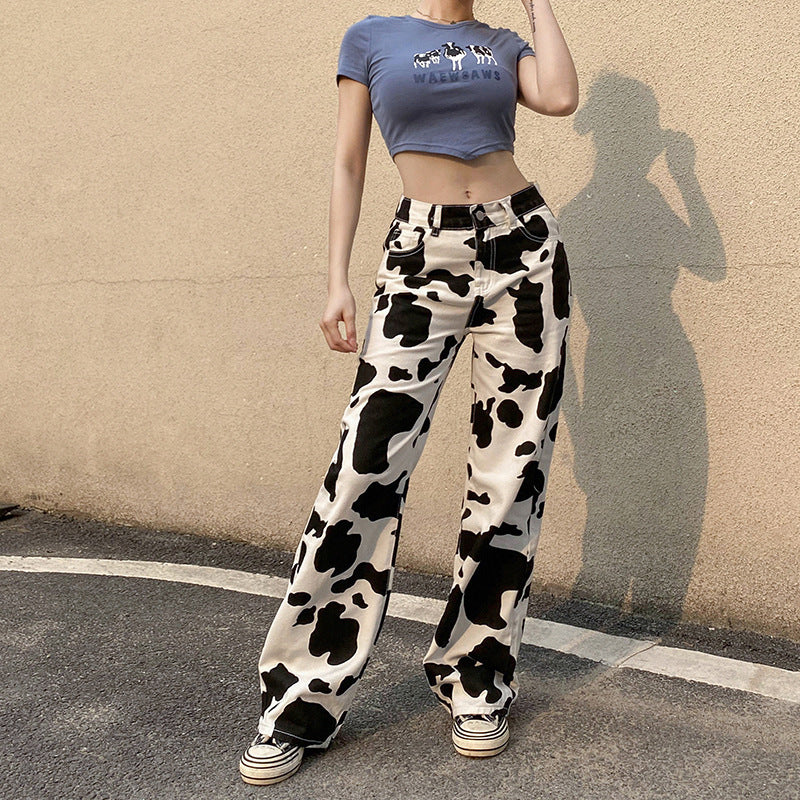 Cow Print Y2K Jeans