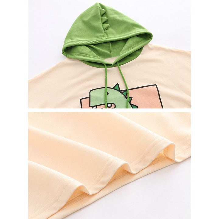 Dinosaur Japanese Hooded T-shirt