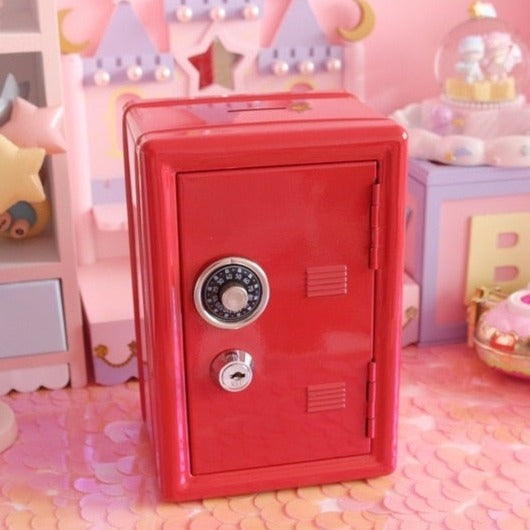 Kawaii Pink Bank Safe Deposit Box Locker