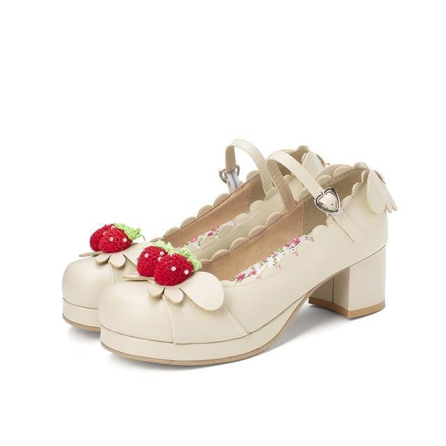 Princess Lolita Strawberry Mary Jane Shoes Plus Size