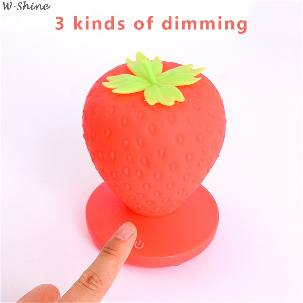 Strawberry Touch LED Night Light Silicone Gift