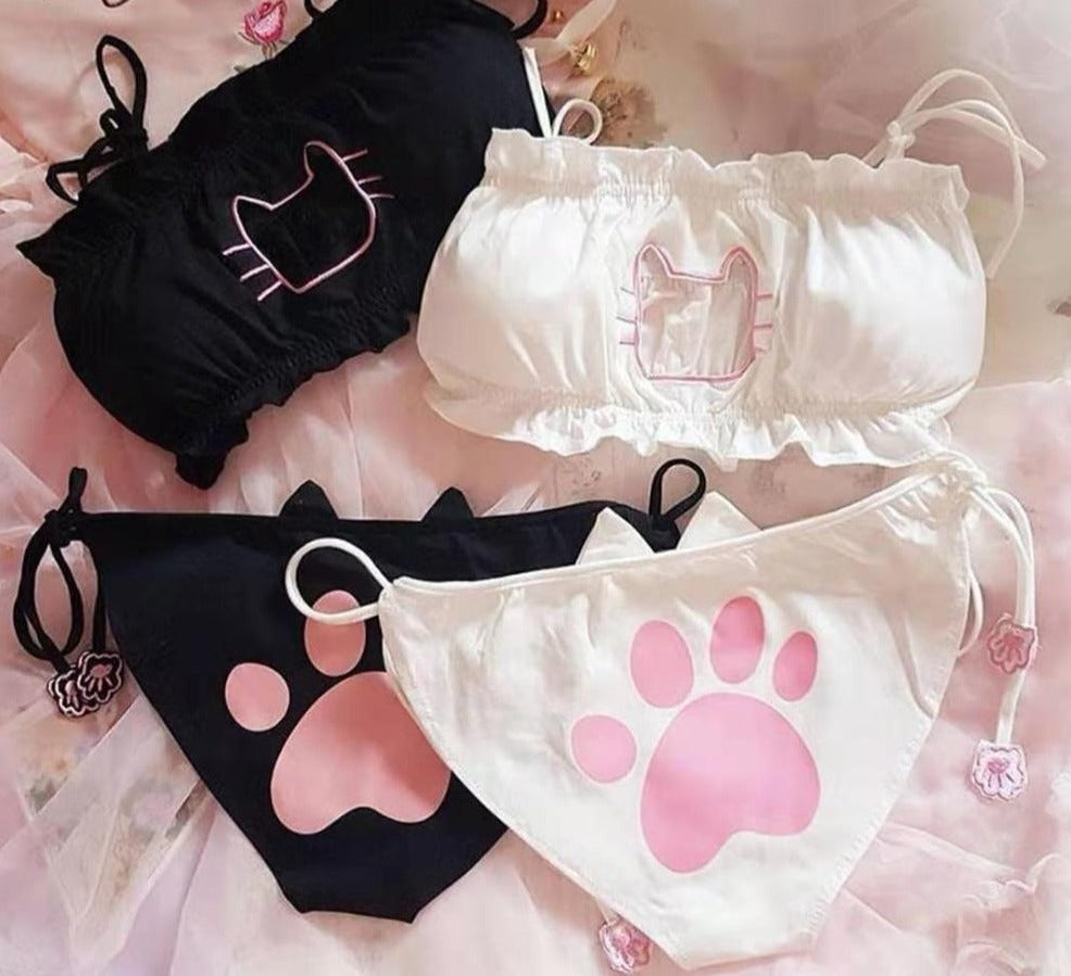 Japanese Girls Cute Cat Underwear Set – ubekeen