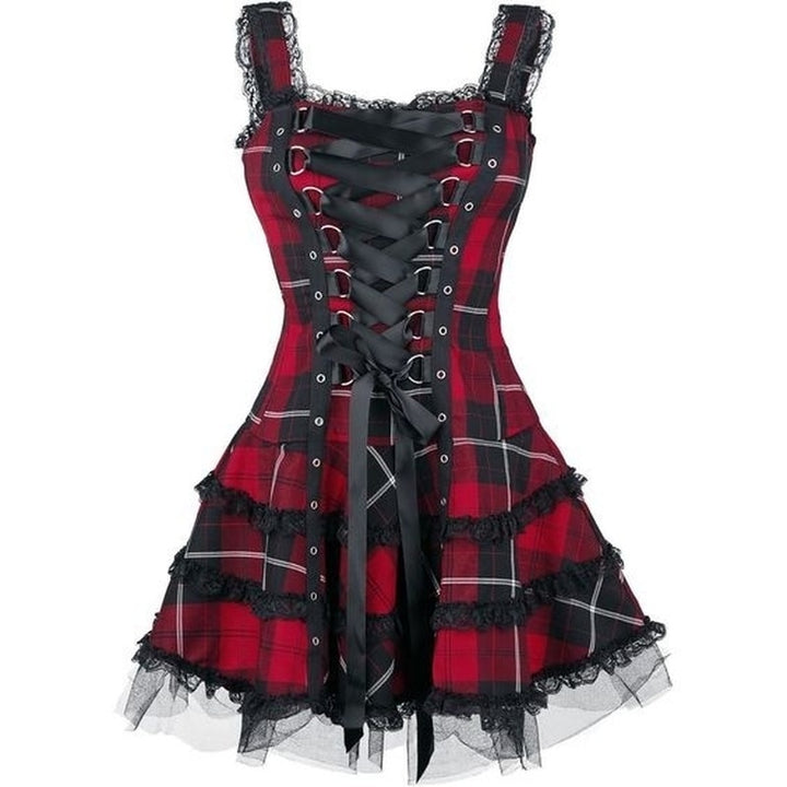 Lace-Up Gothic Gowns Mini Dress