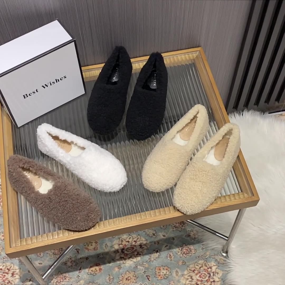 Women's Winter Warm & Comfortable Plush Fur Loafers Shoes