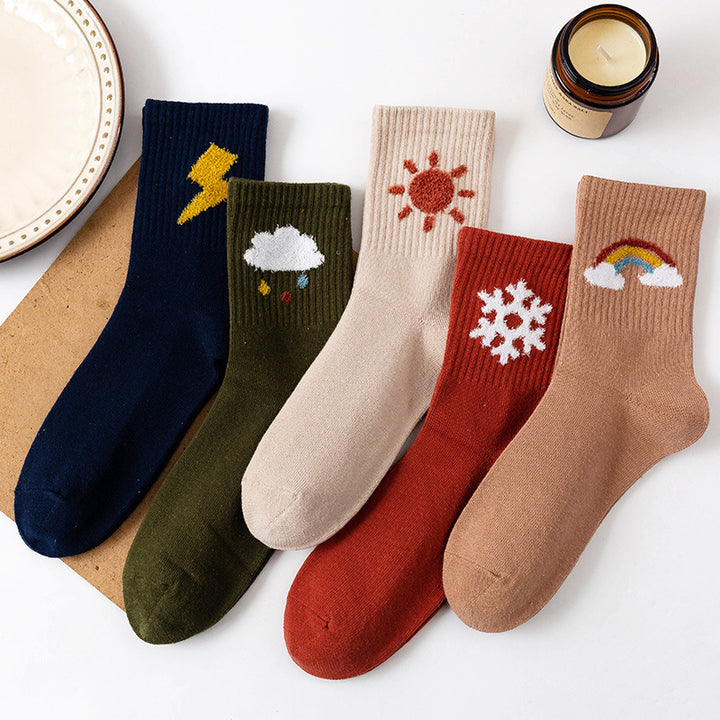 3 Pairs Ideas About The Weather Cotton Socks Women's Socks