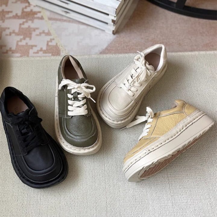 Women's Chunky Platform Lace-Up Low-Top Casual Shoes – Ugly-Cute Style