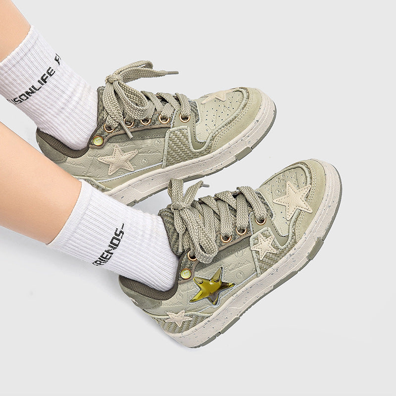 Couple Style Casual Sneakers – Star Design Low-Top Shoes for Men & Women