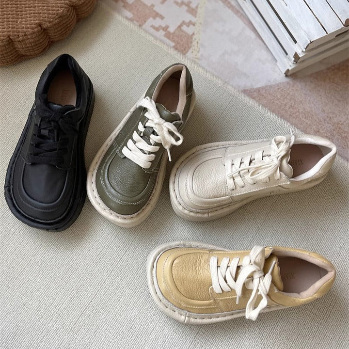 Women's Chunky Platform Lace-Up Low-Top Casual Shoes – Ugly-Cute Style