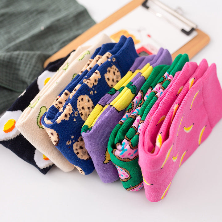 3 Pairs "Become a Fruit" Cotton Socks Women's Socks