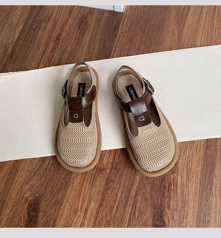 Women's Breathable Mesh Patchwork Sandals – Summer Casual Flat Shoes