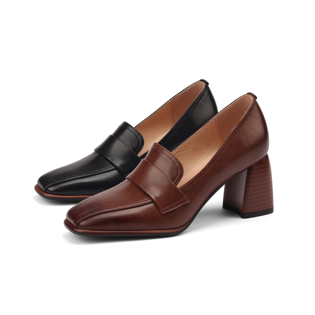 Clearance Sale Handmade Slip-on Dress Shoes Pumps - Brown