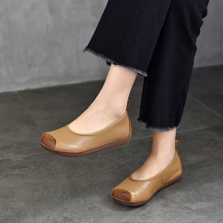 Comfortable Women's Slip-On Square-Toe Flats – Soft Casual Shoes