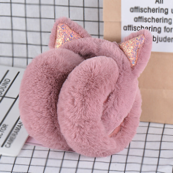 Cute Kawaii Sequin Cat Ears Earmuffs Gifts