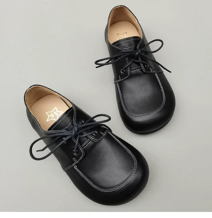 Women's Wide Toe Box Genuine Leather Lace-Up Shoes – Comfort Oxfords for Wide Feet & Bunions