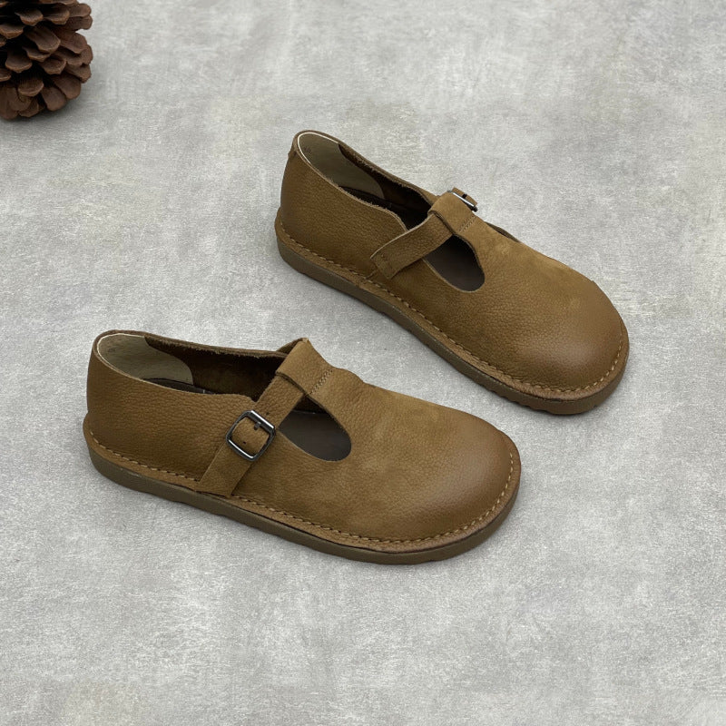 Handmade Leather Flat Soft Sole Women's Shoes