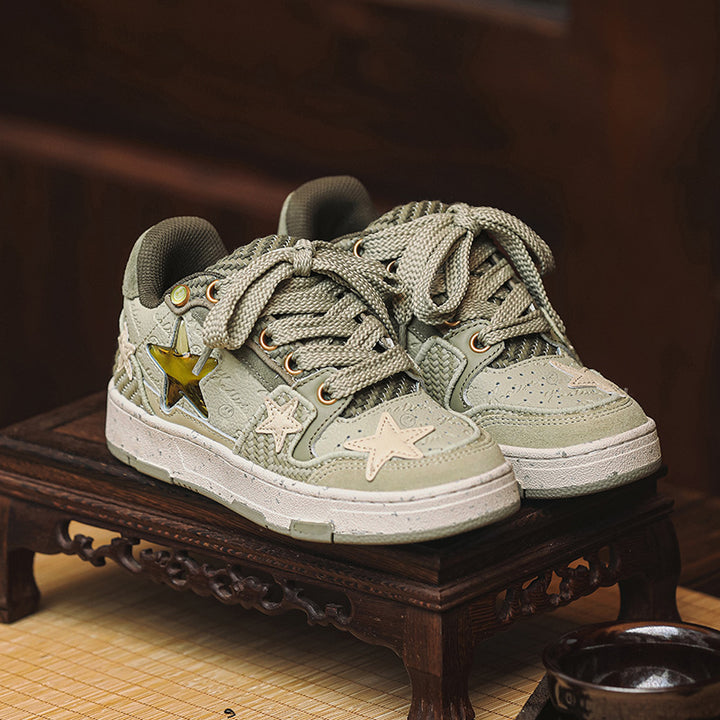 Couple Style Casual Sneakers – Star Design Low-Top Shoes for Men & Women