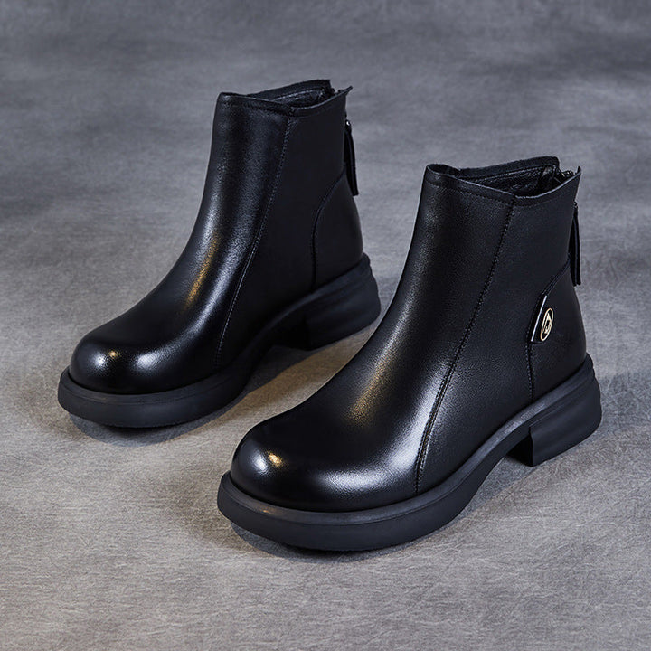 Women's Casual Genuine Leather Ankle Boots – Comfortable for Daily Wear