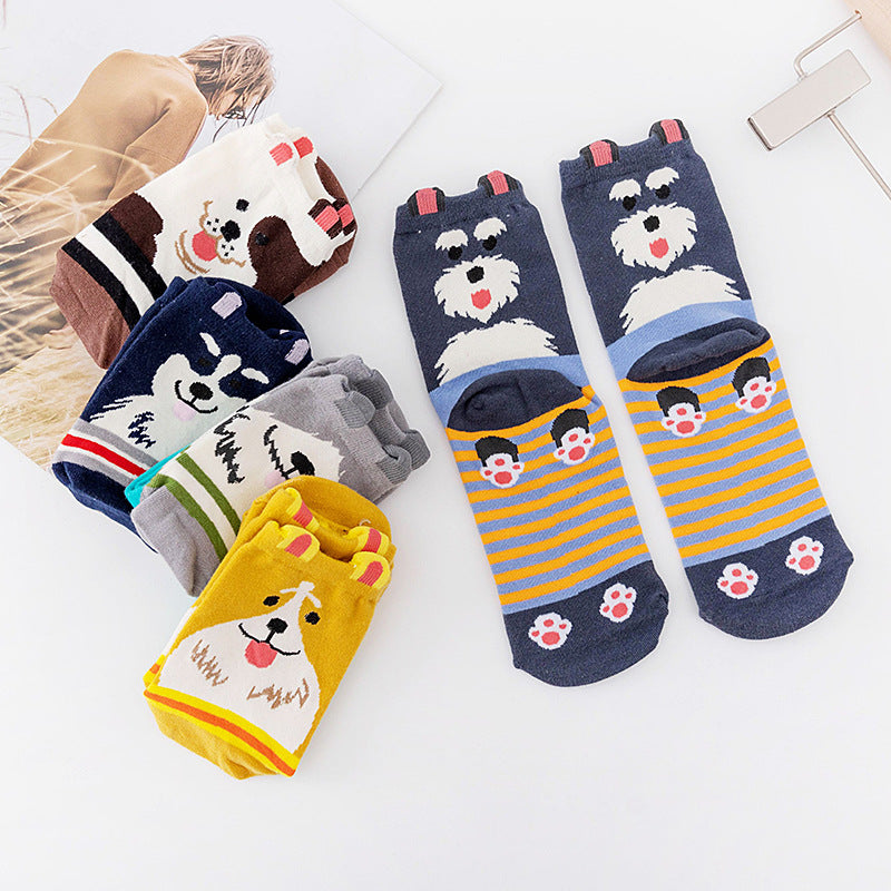 5 Pairs Cute Animal Socks for Women, Funny Dog Socks