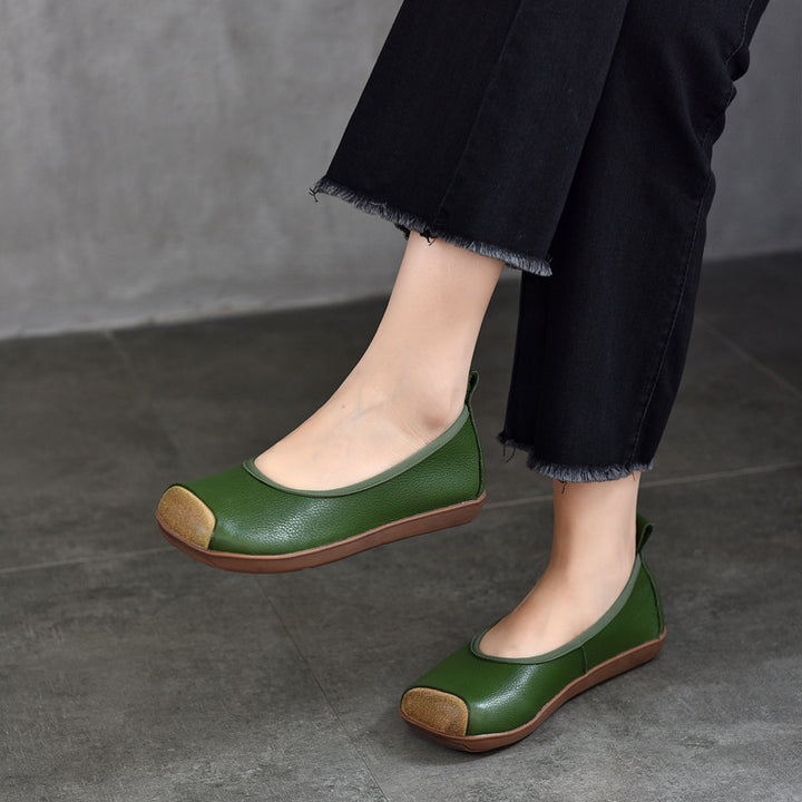 Comfortable Women's Slip-On Square-Toe Flats – Soft Casual Shoes