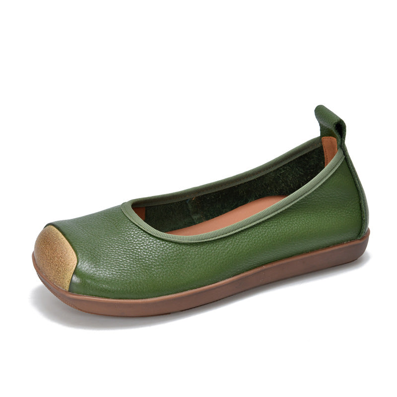 Comfortable Women's Slip-On Square-Toe Flats – Soft Casual Shoes