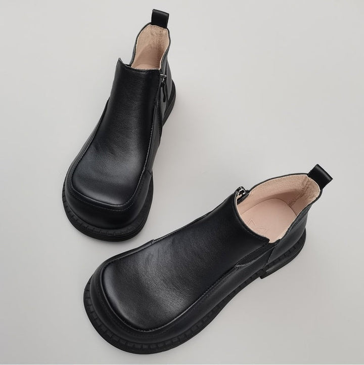 Women's British-Style Wide Toe Derby Boot – Soft Rubber Sole, Comfortable Fit