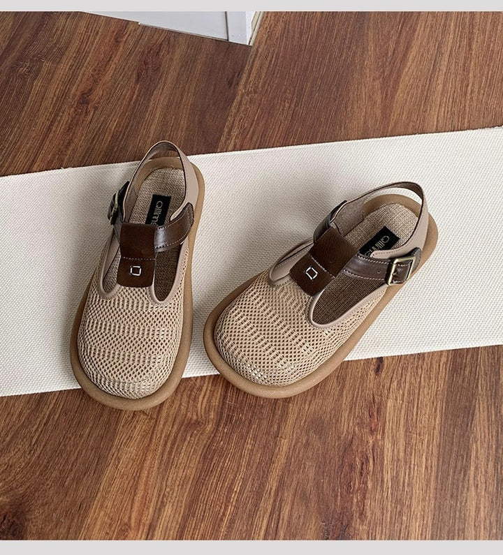 Women's Breathable Mesh Patchwork Sandals – Summer Casual Flat Shoes