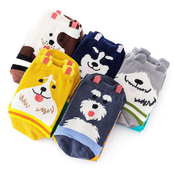 5 Pairs Cute Animal Socks for Women, Funny Dog Socks