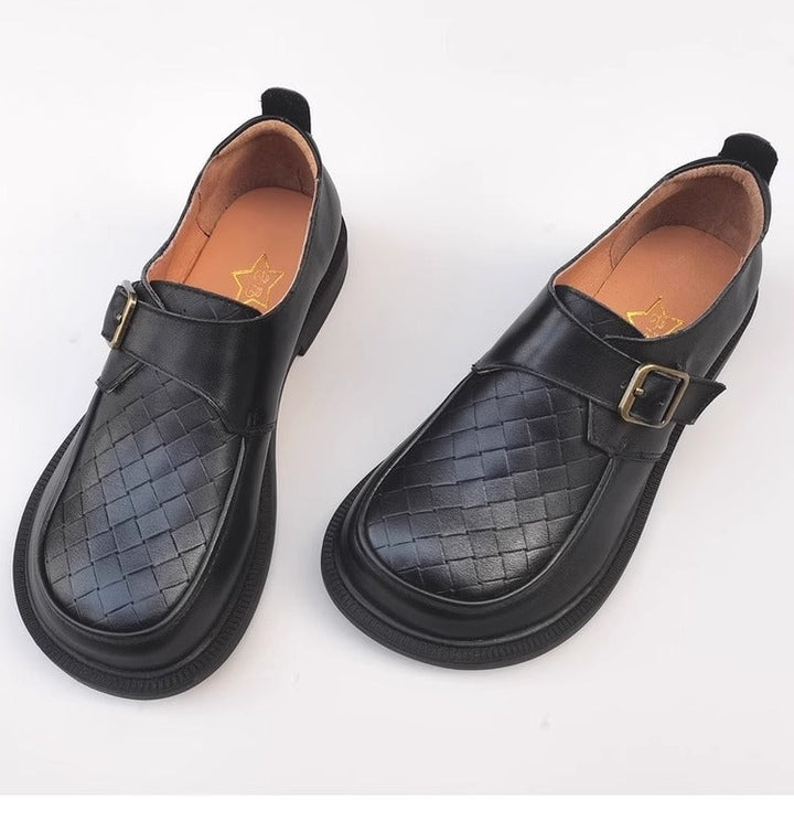 Genuine Leather Women's Loafers - Wide Fit & Big Toe Box British Style Slip-On