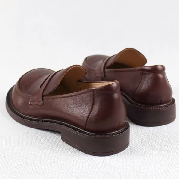 Handmade Women Loafers Big Toe Comfortable Soft Leather Shoes