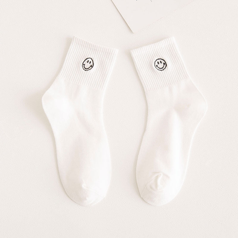 3 Pairs Smiley Cotton Socks Women's Socks