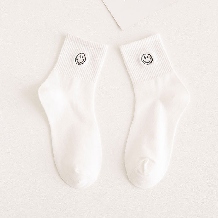 3 Pairs Smiley Cotton Socks Women's Socks