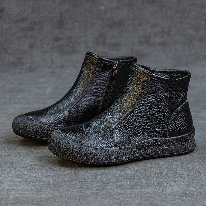 Women's Casual Round Toe Zipper Ankle Boots – Everyday Style