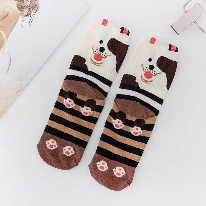 5 Pairs Cute Animal Socks for Women, Funny Dog Socks