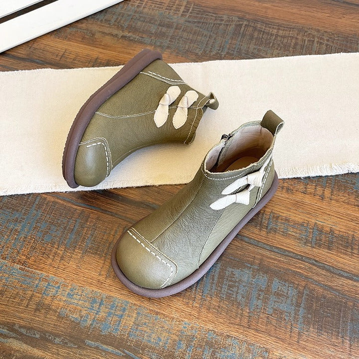 Women's Everyday Casual Ankle Boots – Patchwork Design with Side Zip