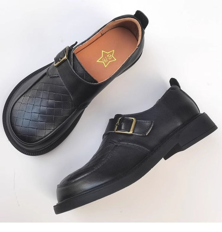 Genuine Leather Women's Loafers - Wide Fit & Big Toe Box British Style Slip-On