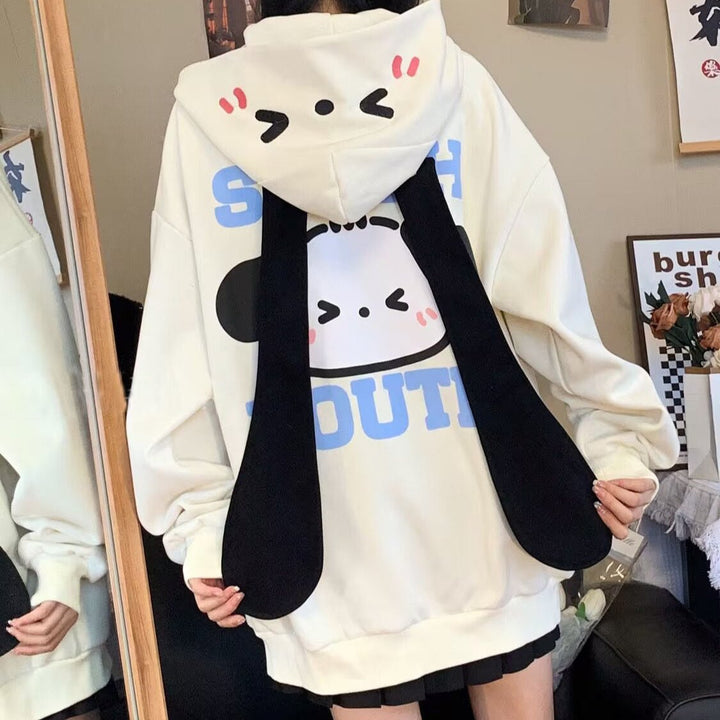 Kawaii Sanrio Pochacco Japanese Style Hoodie with Big Ears