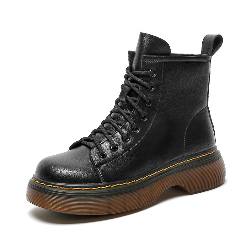 Womens Combat Boots Platform Leather Martin Boots