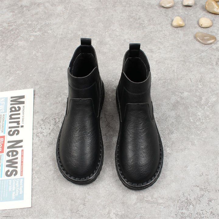 Round Toe Short Flat Soft Sole Women's Boots