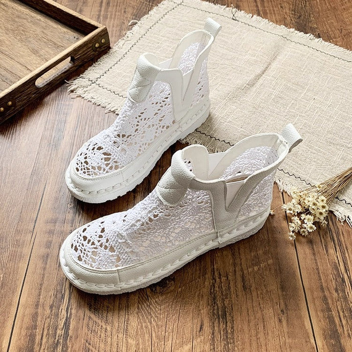 Bohemian Style Summer Lace Boots – Hollow Out Mesh Ankle Boots for Women