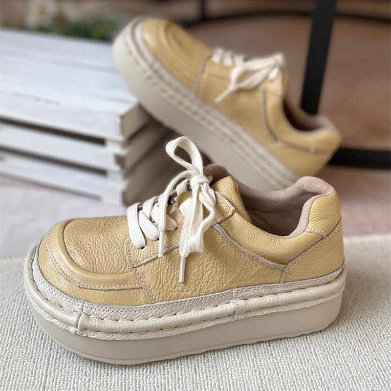 Women's Chunky Platform Lace-Up Low-Top Casual Shoes – Ugly-Cute Style