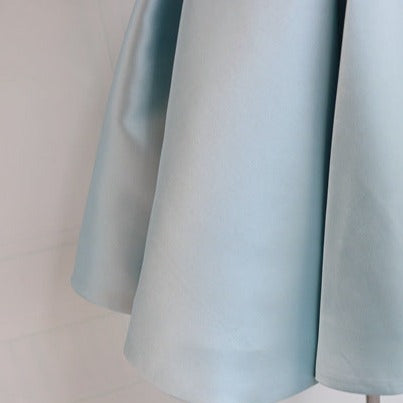 Pleated Satin Homecoming Dress With Off Shoulder