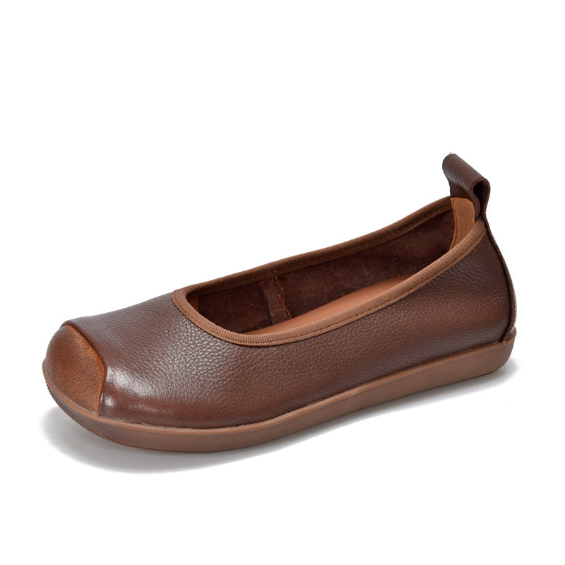 Comfortable Women's Slip-On Square-Toe Flats – Soft Casual Shoes