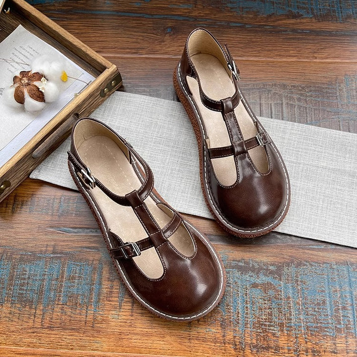 Womens Mori Literary Style Closed Toe Side Hollow Sandals