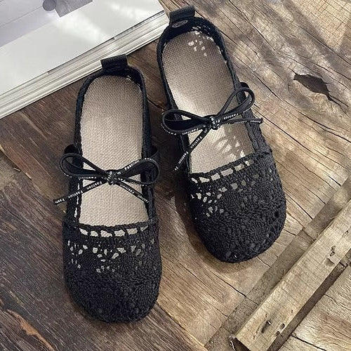Women's Boho Bow Lace Hollow Out Sandals