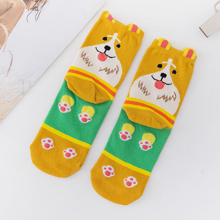 5 Pairs Cute Animal Socks for Women, Funny Dog Socks
