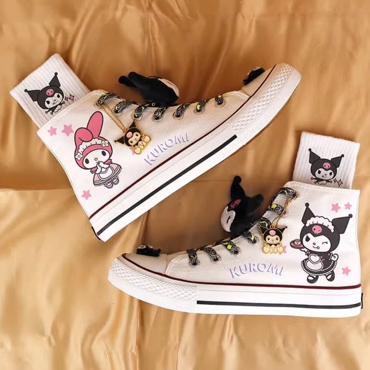 Cute Anime Shoes Kawaii Student High Top Canvas - Pink