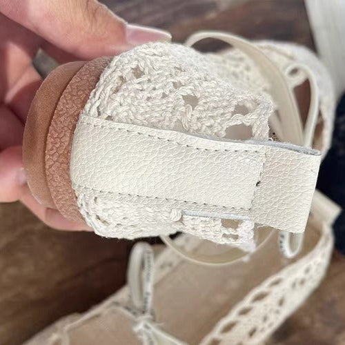 Women's Boho Bow Lace Hollow Out Sandals