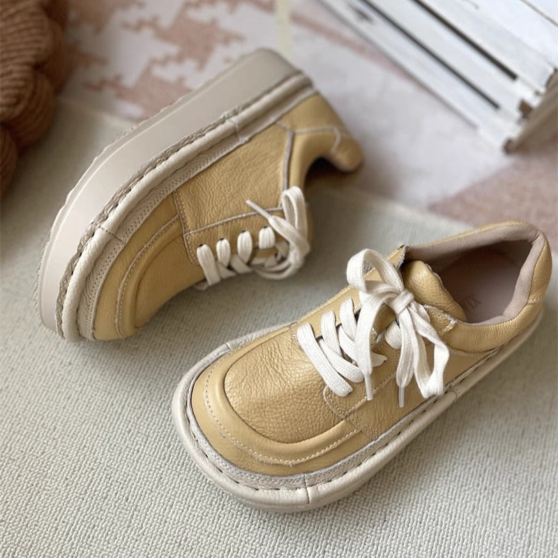 Women's Chunky Platform Lace-Up Low-Top Casual Shoes – Ugly-Cute Style